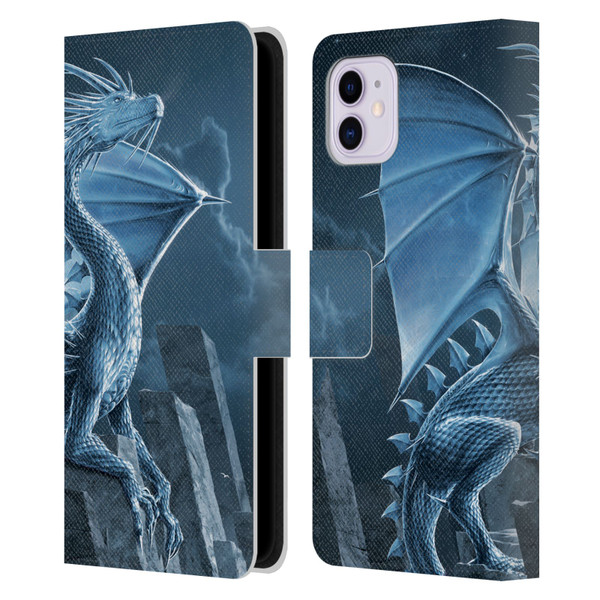 Vincent Hie Dragons 2 Silver Leather Book Wallet Case Cover For Apple iPhone 11