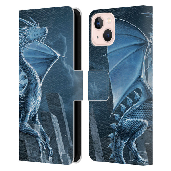 Vincent Hie Dragons 2 Silver Leather Book Wallet Case Cover For Apple iPhone 13