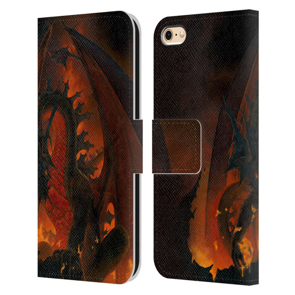 Vincent Hie Dragons 2 Fireball Leather Book Wallet Case Cover For Apple iPhone 6 / iPhone 6s