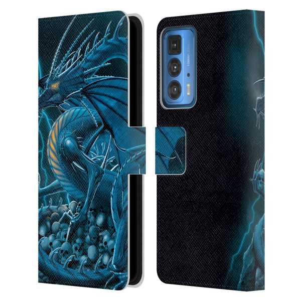Vincent Hie Dragons 2 Abolisher Blue Leather Book Wallet Case Cover For Motorola Edge 20 Pro