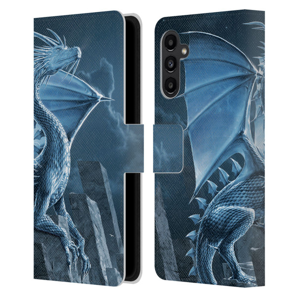 Vincent Hie Dragons 2 Silver Leather Book Wallet Case Cover For Samsung Galaxy A13 5G (2021)