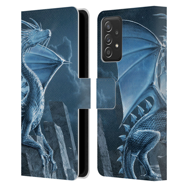 Vincent Hie Dragons 2 Silver Leather Book Wallet Case Cover For Samsung Galaxy A53 5G (2022)