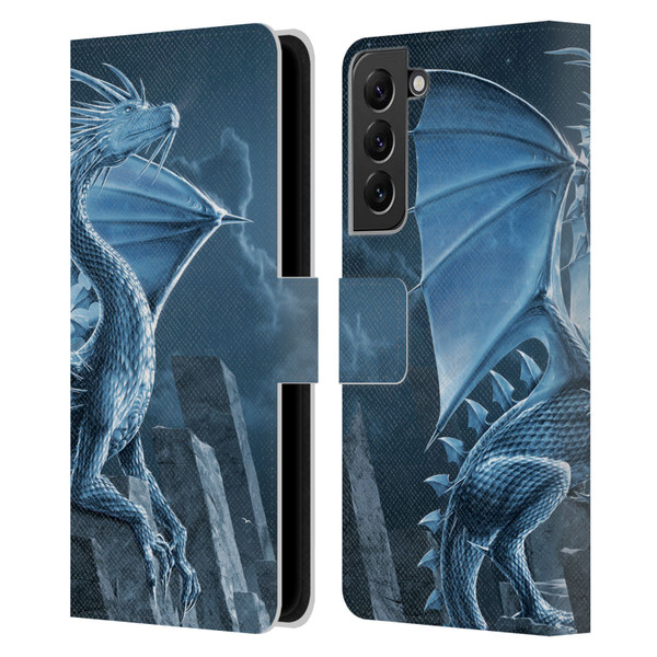 Vincent Hie Dragons 2 Silver Leather Book Wallet Case Cover For Samsung Galaxy S22+ 5G