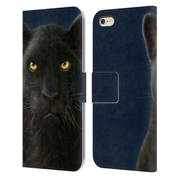 Vincent Hie Felidae Dark Panther Leather Book Wallet Case Cover For Apple iPhone 6 Plus / iPhone 6s Plus