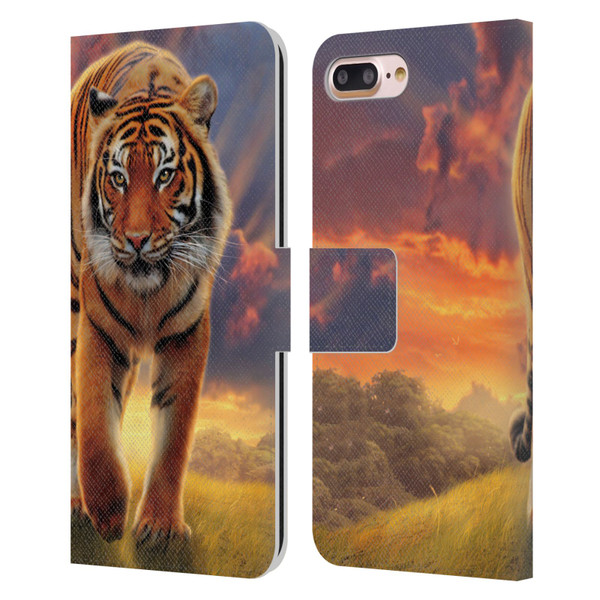 Vincent Hie Felidae Rising Tiger Leather Book Wallet Case Cover For Apple iPhone 7 Plus / iPhone 8 Plus