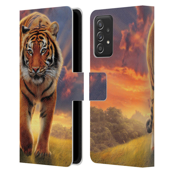 Vincent Hie Felidae Rising Tiger Leather Book Wallet Case Cover For Samsung Galaxy A53 5G (2022)