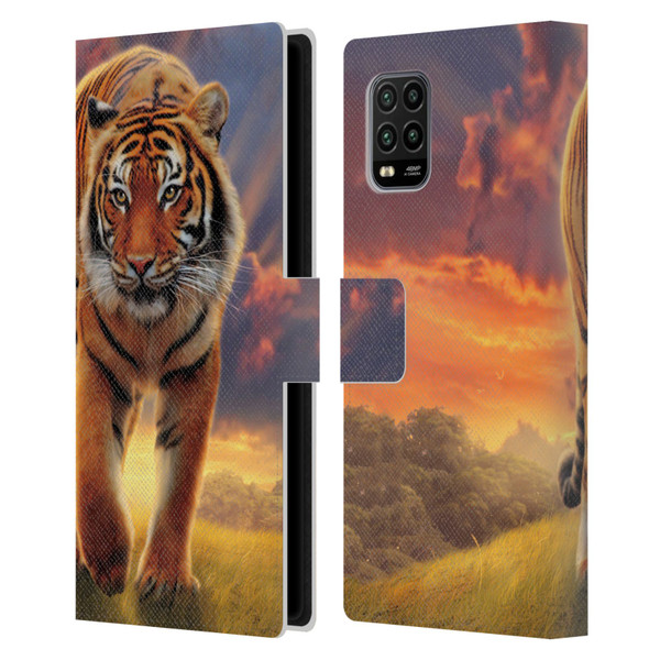 Vincent Hie Felidae Rising Tiger Leather Book Wallet Case Cover For Xiaomi Mi 10 Lite 5G