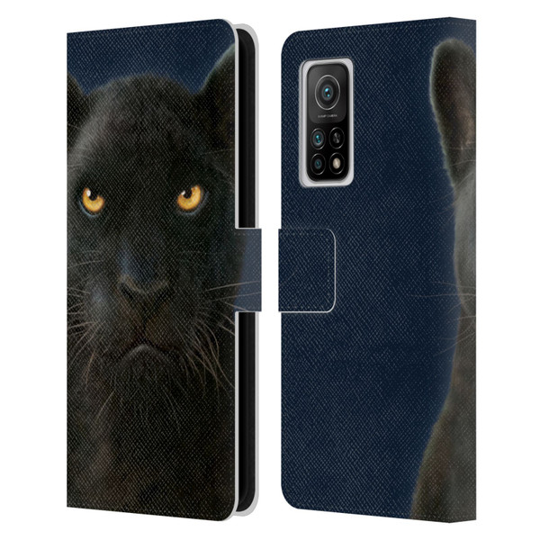 Vincent Hie Felidae Dark Panther Leather Book Wallet Case Cover For Xiaomi Mi 10T 5G