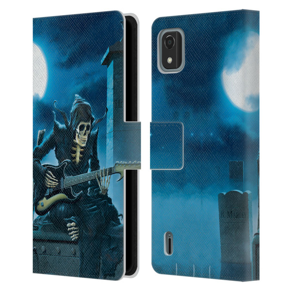 Vincent Hie Skulls Tribute Leather Book Wallet Case Cover For Nokia C2 2nd Edition