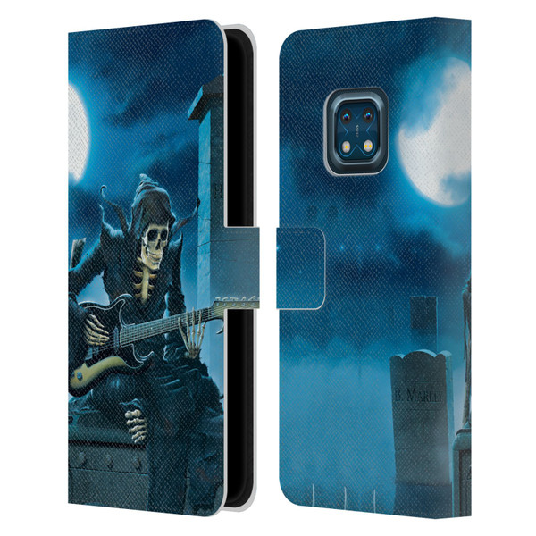Vincent Hie Skulls Tribute Leather Book Wallet Case Cover For Nokia XR20