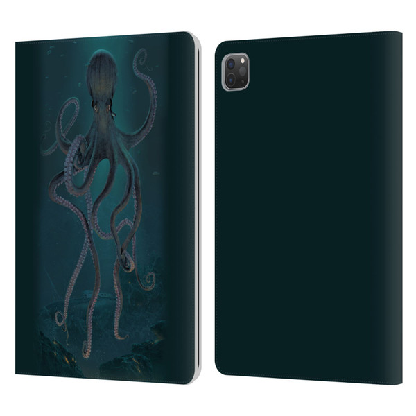 Vincent Hie Underwater Giant Octopus Leather Book Wallet Case Cover For Apple iPad Pro 11 2020 / 2021 / 2022