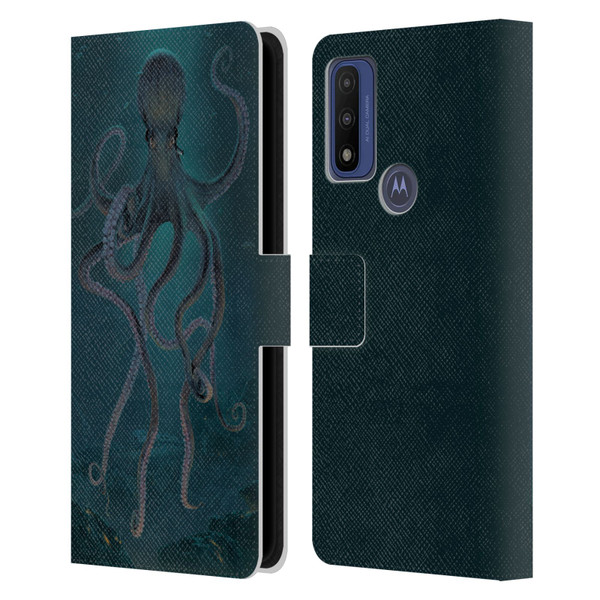 Vincent Hie Underwater Giant Octopus Leather Book Wallet Case Cover For Motorola G Pure