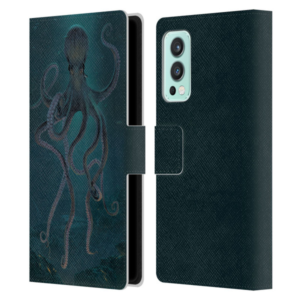 Vincent Hie Underwater Giant Octopus Leather Book Wallet Case Cover For OnePlus Nord 2 5G