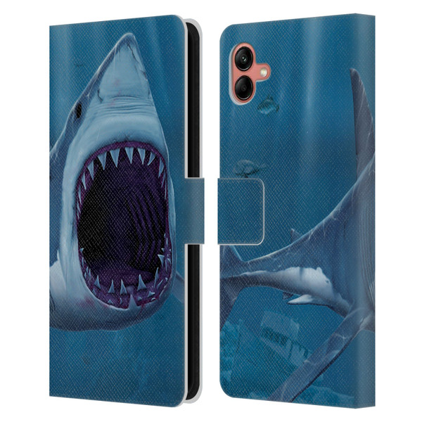 Vincent Hie Underwater Shark Bite Leather Book Wallet Case Cover For Samsung Galaxy A04 (2022)