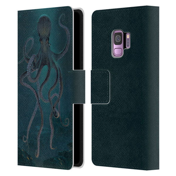 Vincent Hie Underwater Giant Octopus Leather Book Wallet Case Cover For Samsung Galaxy S9