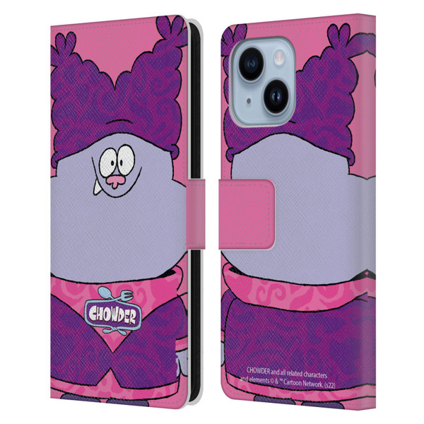 Chowder: Animated Series Graphics Full Face Leather Book Wallet Case Cover For Apple iPhone 14 Plus