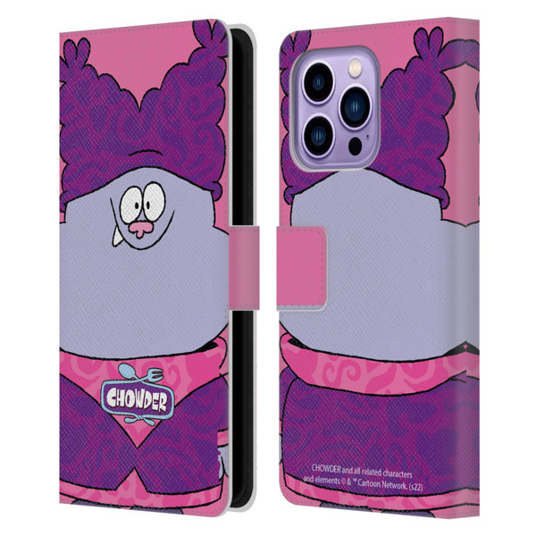 Chowder: Animated Series Graphics Full Face Leather Book Wallet Case Cover For Apple iPhone 14 Pro Max