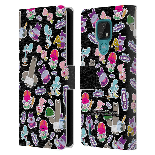 Chowder: Animated Series Graphics Pattern Leather Book Wallet Case Cover For Motorola Moto E7