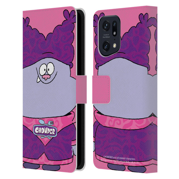 Chowder: Animated Series Graphics Full Face Leather Book Wallet Case Cover For OPPO Find X5