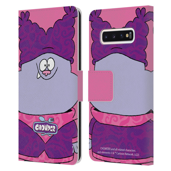 Chowder: Animated Series Graphics Full Face Leather Book Wallet Case Cover For Samsung Galaxy S10
