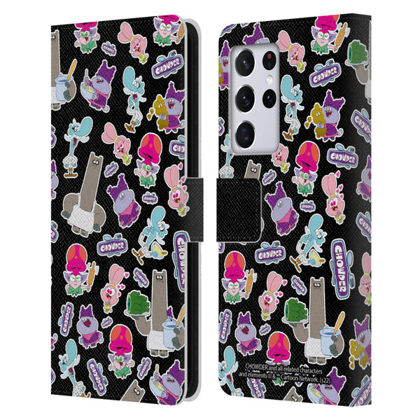 Chowder: Animated Series Graphics Pattern Leather Book Wallet Case Cover For Samsung Galaxy S21 Ultra 5G