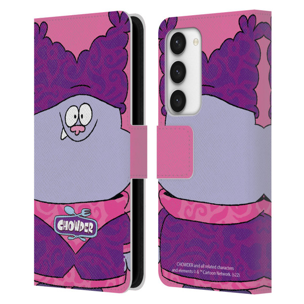 Chowder: Animated Series Graphics Full Face Leather Book Wallet Case Cover For Samsung Galaxy S23 5G
