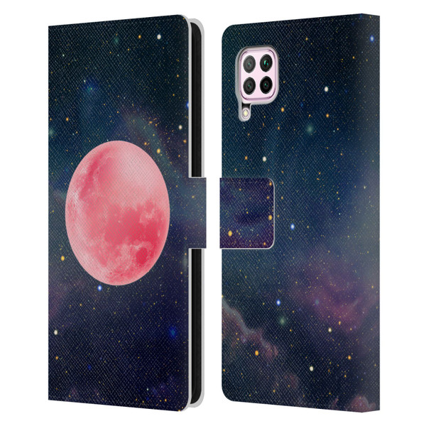 Cosmo18 Space Pink Moon Leather Book Wallet Case Cover For Huawei Nova 6 SE / P40 Lite