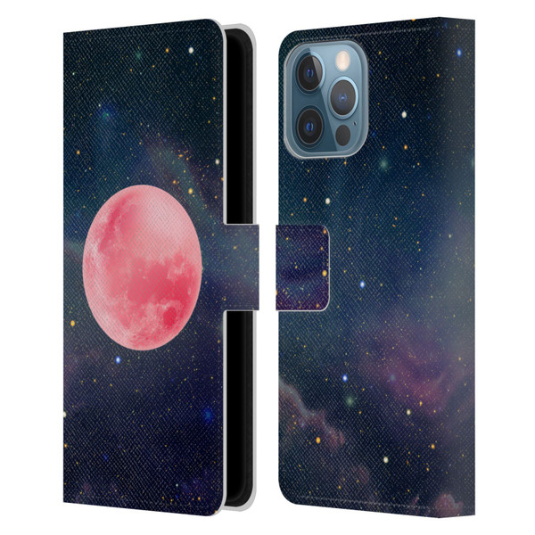Cosmo18 Space Pink Moon Leather Book Wallet Case Cover For Apple iPhone 13 Pro Max