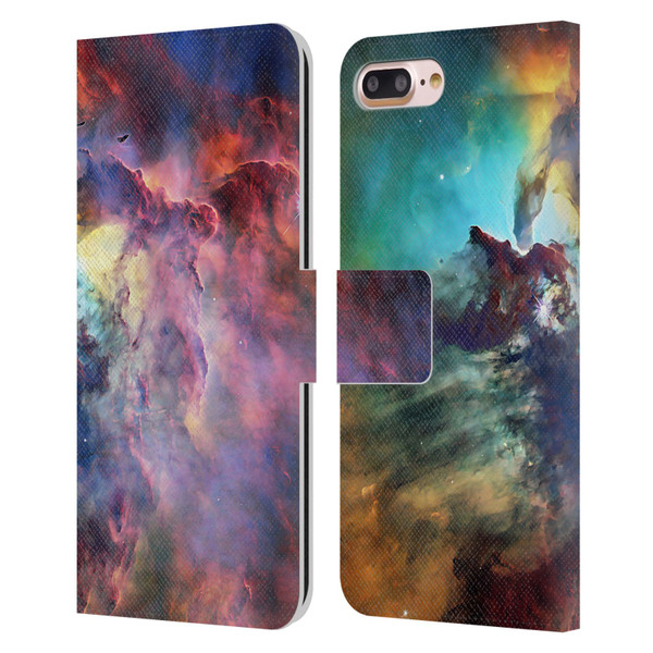 Cosmo18 Space Lagoon Nebula Leather Book Wallet Case Cover For Apple iPhone 7 Plus / iPhone 8 Plus