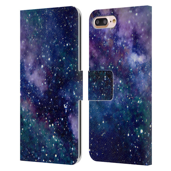 Cosmo18 Space Milky Way Leather Book Wallet Case Cover For Apple iPhone 7 Plus / iPhone 8 Plus