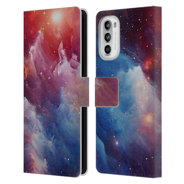 Cosmo18 Space Mysterious Space Leather Book Wallet Case Cover For Motorola Moto G52