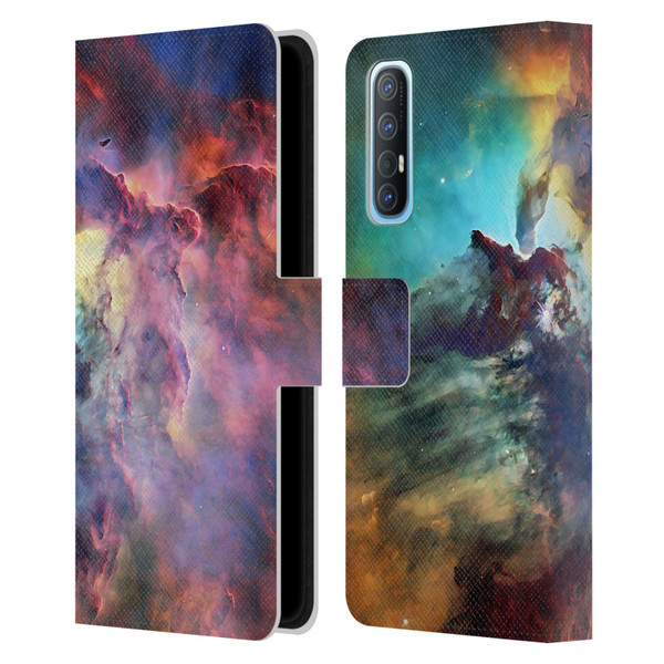Cosmo18 Space Lagoon Nebula Leather Book Wallet Case Cover For OPPO Find X2 Neo 5G