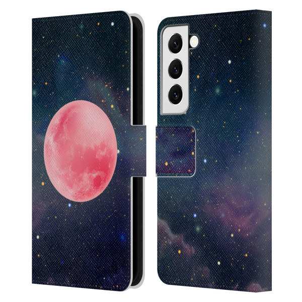 Cosmo18 Space Pink Moon Leather Book Wallet Case Cover For Samsung Galaxy S22 5G