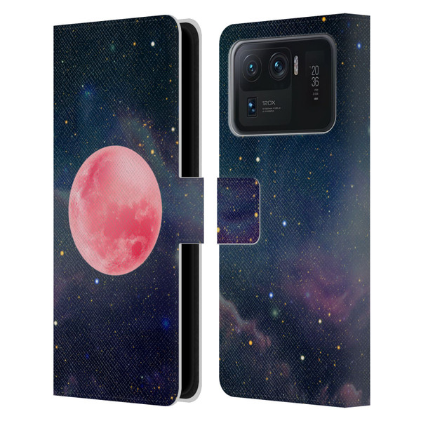 Cosmo18 Space Pink Moon Leather Book Wallet Case Cover For Xiaomi Mi 11 Ultra