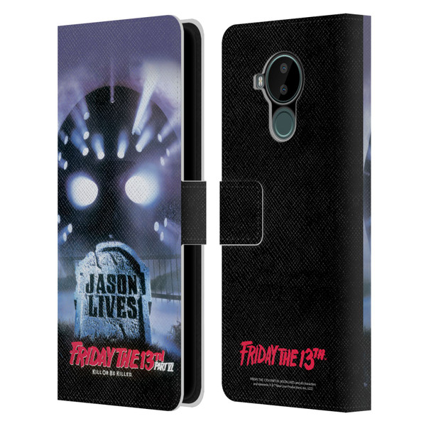 Friday the 13th Part VI Jason Lives Key Art Poster Leather Book Wallet Case Cover For Nokia C30