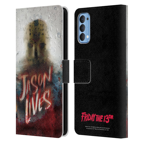 Friday the 13th Part VI Jason Lives Key Art Poster 2 Leather Book Wallet Case Cover For OPPO Reno 4 5G