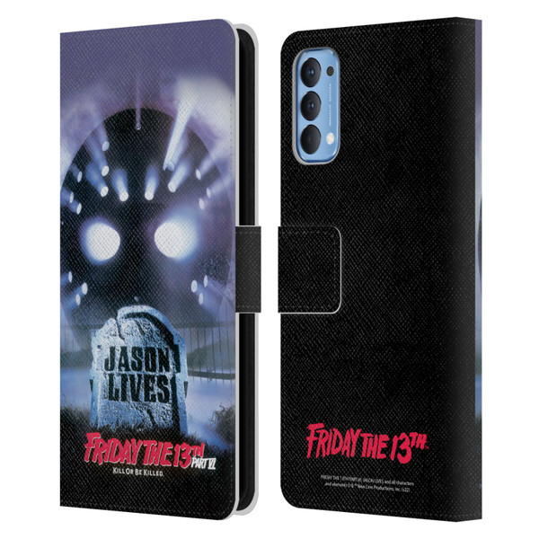Friday the 13th Part VI Jason Lives Key Art Poster Leather Book Wallet Case Cover For OPPO Reno 4 5G