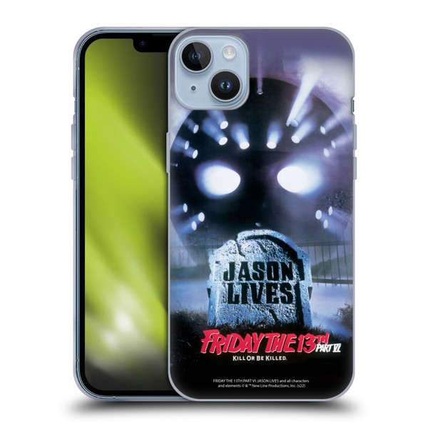 Friday the 13th Part VI Jason Lives Key Art Poster Soft Gel Case for Apple iPhone 14 Plus