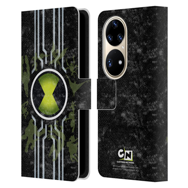 Ben 10: Alien Force Graphics Omnitrix Leather Book Wallet Case Cover For Huawei P50 Pro