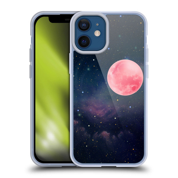 Cosmo18 Space Pink Moon Soft Gel Case for Apple iPhone 12 Mini