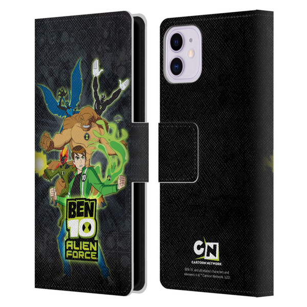 Ben 10: Alien Force Graphics Character Art Leather Book Wallet Case Cover For Apple iPhone 11