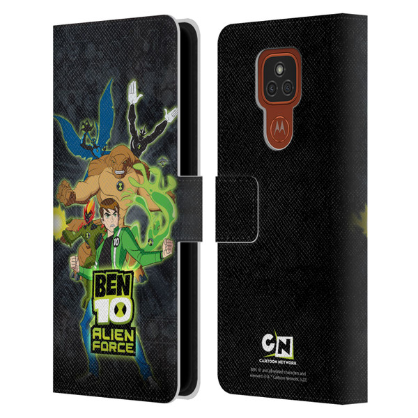 Ben 10: Alien Force Graphics Character Art Leather Book Wallet Case Cover For Motorola Moto E7 Plus