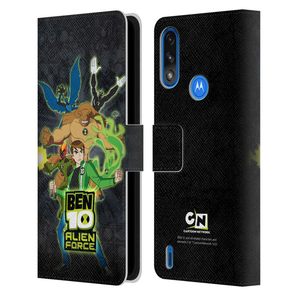 Ben 10: Alien Force Graphics Character Art Leather Book Wallet Case Cover For Motorola Moto E7 Power / Moto E7i Power