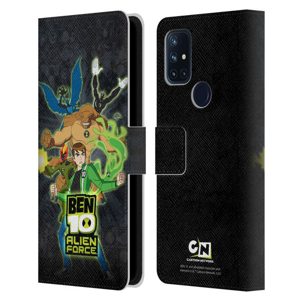 Ben 10: Alien Force Graphics Character Art Leather Book Wallet Case Cover For OnePlus Nord N10 5G