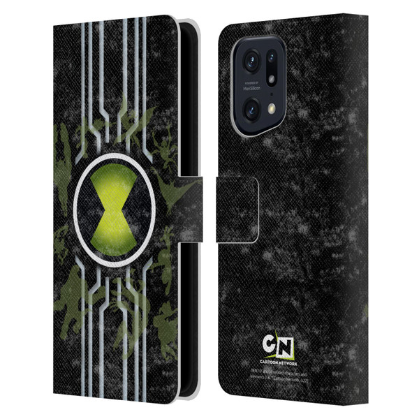 Ben 10: Alien Force Graphics Omnitrix Leather Book Wallet Case Cover For OPPO Find X5 Pro