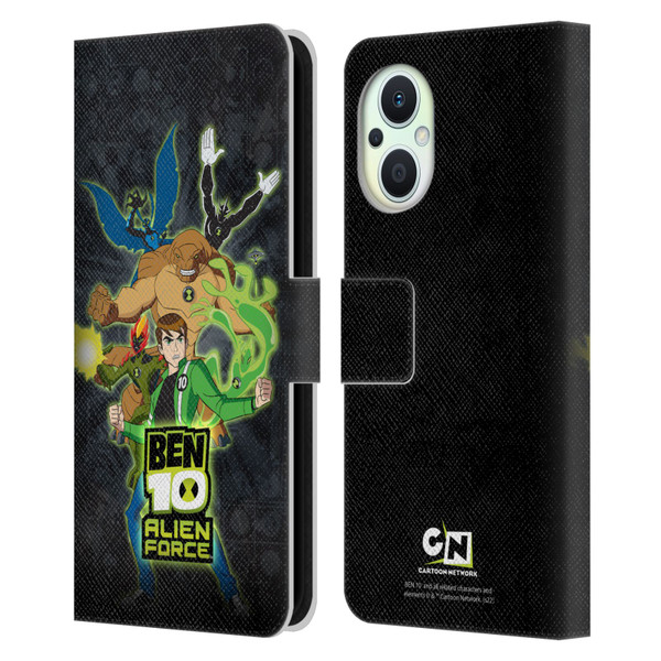 Ben 10: Alien Force Graphics Character Art Leather Book Wallet Case Cover For OPPO Reno8 Lite
