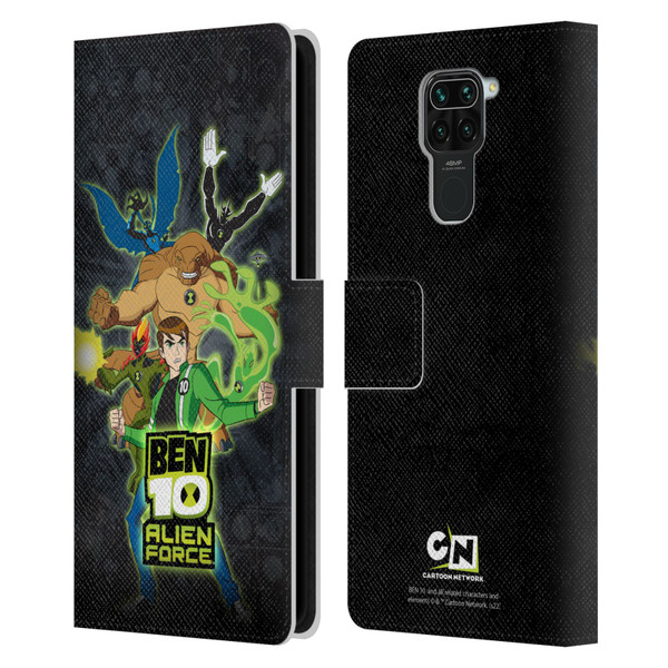 Ben 10: Alien Force Graphics Character Art Leather Book Wallet Case Cover For Xiaomi Redmi Note 9 / Redmi 10X 4G