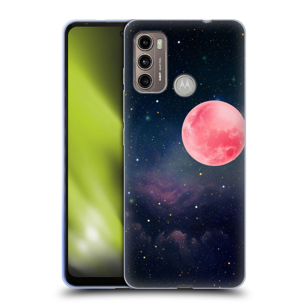 Cosmo18 Space Pink Moon Soft Gel Case for Motorola Moto G60 / Moto G40 Fusion