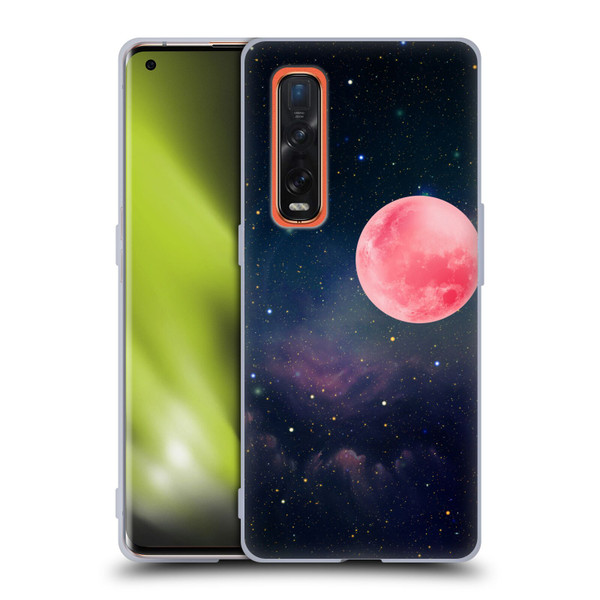 Cosmo18 Space Pink Moon Soft Gel Case for OPPO Find X2 Pro 5G
