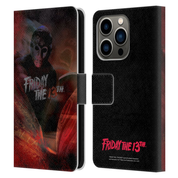 Friday the 13th Part III Key Art Poster Leather Book Wallet Case Cover For Apple iPhone 14 Pro